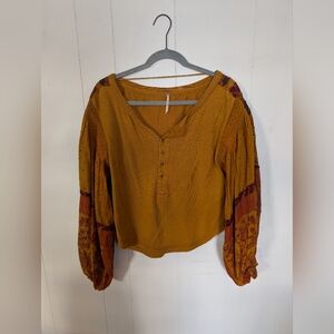 Free People Mustard Yellow Top